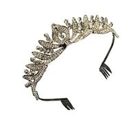 Accesorios clásicos de reina vintage peine cristal brillante con tiara retro rhinestons accesorio cabeza diadema corona vecina de la banda del cabello de la boda nupcial