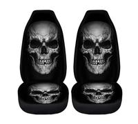 accesorios coche interior Funda de asiento de coche universal personalizada con calavera, 2 piezas, almohadilla protectora para asiento de coche, funda de cojín para coche accesorios coche(2pcs-01)