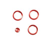 Accesorios Coche Para Range Para Rover Para Evoque 2012-2018 Perilla Aire Acondicionado Automóvil Botón Control Volumen Audio Cubierta Anillo Interior Accesorios(Red)