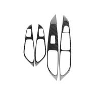 Accesorios Coche Para Seat Para Leon MK3 2013 2014 2015 2016 2017 2018 2019 2020 LHD RHD Panel Elevación Ventana Coche Interior Adhesivo Fibra Carbono Suave Real(For RHD Black Carbon)