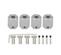 Accesorios Coche RC Para ARRMA 3s Para Vorteks Para Senton Para Granite Big Para Rock Para Typhon Aleación 1/10 4 Piezas Para Cubo Hexagonal Rueda Alargada 12 Mm 12x16 Coche RC(Silver)