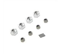 Accesorios Coche RC para MN 168 1/12 Piezas Coche RC Reemplazo Mejora Metal Tuerca Antiaflojamiento del Conector 12 Mm Accesorios Control Remoto(Silver)