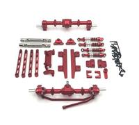 Accesorios Coche RC Para MN Para MN82 LC79 1/12 Eje Trasero Delantero Pedales Barra Tracción Marco Suspensión Base Timón RC Crawler Car Piezas Actualización Y Reparación Metal(Red)