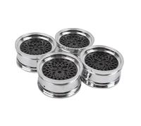 Accesorios Coche RC para Tamiya para Hsp para Hpi 94123/122 1/10 4 Piezas Flat Run Drift Llantas Ruedas Neumáticos Buje Piezas De Repuesto para Buje De Rueda De Coche RC(Black)