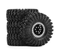 Accesorios Coche RC para TRX4 para SCX10 para Capra para Axial para SCX24 para Traxxas para Enduro Llantas Beadlock 1.9 Pulgadas con Hexágono 12 Mm Piezas para Camiones RC Crawler(Black)