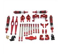 Accesorios Coche RC para WLtoys 12429 1/12 Viga Principal De Metal Amortiguador Hidráulico Varilla De Tracción Copa De Dirección Juego De 10 Piezas Reemplazo Y Uso De Automóvil RC(Red)