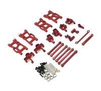 Accesorios Coche RC para WLtoys 144016 144018 Kit Copa Dirección Barra Dirección Metal Brazo Oscilante Accesorios Coches Control Remoto Mejoras Reemplazos Reparaciones(Red)