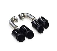 Accesorios Coche Tubo Escape Cuádruple Boquilla Silenciador Acero Inoxidable Negro Para VW Para Touareg 2012-2017(BLACK)