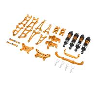 Accesorios coches RC Compatible Con MJX Para HYPER GO 1/14 RC Piezas De Coche Accesorios Metal Para Brazo Oscilante Copa De Dirección Marco De Suspensión Kit De Columna De Carcasa De Coche(Yellow)