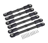 Accesorios coches RC Compatible Con Traxxas BL-2S Para Slash 4x4 4WD 1/10 RC Escala Piezas Actualización Coche Radiocontrol Aluminio Ajustable Varilla Enlace Dirección Enlaces 6Piezas(Black)