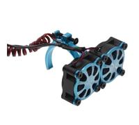 Accesorios Coches RC Compatible con Traxxas para Tamiya para Axial para SCX10 1/8 1/10 RC Coche Mejora Piezas Motor Disipador Refrigeración Ventilador con Sensor Térmico(Blue)