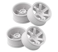 Accesorios Coches RC para Kyosho para HSP LC PTG-2 para Tamiya 1/10 RC para Coches Carreras para Camiones para Rally 4 Uds Llanta De Plástico Neumático para Cubo(White)