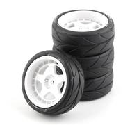 Accesorios Coches RC para Tamiya para TT01 TT01E TT02 TT02B XV01 TA06 PTG-2 1/10 65mm Neumático De Goma Rueda 12mm Hex RC para Racing Car Actualizaciones Piezas Accesorios(White,Size2)