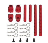 Accesorios Coches RC para Tamiya para TT02 RC Car Upgrade Parts - Soportes De Poste Carrocería Metal Ensamblados, Carcasa Coche con Clips R, Columna Fijación(Red)