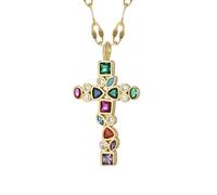 Accesorios Collar de crucifijo para Mujeres, Collar Colgante de Mujeres Cruzadas Nuestra señora Collar de Jesús, Collar Cruzado de Jesús, Collar Cruzado con Jesús