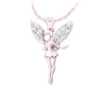 Accesorios Collar de Hadas para Mujeres, Cuentos de Hadas de Hadas Sweet Crystal Princess Colgante Collar Elegante Flor de Chispa, Collar de Tinkerbell, Joyas de Hadas, Joyas de Tinkerbell Vacaciones