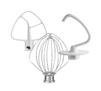 Accesorios compatibles con batidoras KitchenAid K45WW, K45DH y K45B. Juego de 3 piezas con paleta recubierta, gancho for masa y batidor de alambre.
