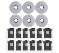 Accesorios compatibles con DREAME X60 Max Ultra Robot Vacuum Mop Pads Bolsas de Polvo Cepillos Laterales Mejorado Rendimiento de Limpieza Microfibra PP Nylon para Fácil (18 piezas)