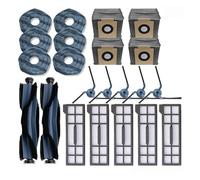 Accesorios compatibles con Eufy X10 Pro Omni Robot Aspirador Rodillo Cepillo Lateral Filtro Hepa paño de fregona Trapos Bolsas de Polvo Piezas de Repuesto(Set16)