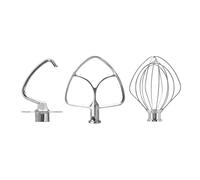 Accesorios compatibles con la batidora pedestal con cabezal inclinable Kitchenaid 4.5 a 5 cuartos galón: alambre acero inoxidable K45WW, batidor de masa K45DH, batidor de borde plano