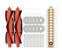 Accesorios compatibles con Xiaomi Mijia M30 Pro C107 Rodillo de Repuesto Cepillo Lateral Principal Filtro Hepa paño de fregona Bolsa de Polvo Piezas de Repuesto(Red)