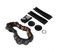Accesorios completos para el interior del coche con funda brillante para volante y fundas para cinturón de seguridad (blanco)