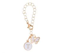 Accesorios de 26 letras para Stanley Cup, decoración personalizada con letra inicial de identificación, cadena de mango para accesorios de vaso Stanley, dije de mariposa inicial para taza Stanley,