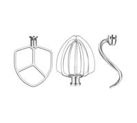 Accesorios De Acero Inoxidable Compatibles Con Batidora De Pie Kitchenaid De 5,5-6 Cuartos De Galón, Incluye Batidor De 6 Alambres, Batidor Y Gancho For Masa