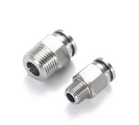 Accesorios de aire de acero inoxidable 304 Acoplamiento rápido 4/6/8/10/12mm rosca macho M5 1/8 1/4 1/2 conectores neumáticos de manguera de empuje 1 Uds(8-01)