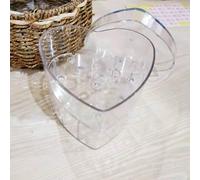Accesorios de Almacenamiento para Mantener Florero acrílico con Forma de corazón de 7,1 Pulgadas, Centro de Mesa Floral de acrílico Transparente, florero Decorativo Moderno Redondo para (Clear, 18cm)
