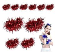 Accesorios de animadora, 5 pares de pompones de animadora de muñecas, pompones metálicos, muñecas, muñecas, muñecas, celebraciones, fiestas, flores, muñecas, eventos, juegos, programas de Navidad