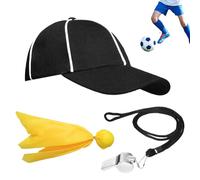 Accesorios de árbitro - Cómodo juego transpirable con sombrero bandera y silbato. Disfraz para voleibol, Halloween, cosplay, actuaciones escénicas, béisbol, baloncesto, fútbol, uniforme