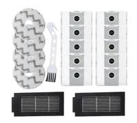 Accesorios de aspiradora 17 en 1 para Ecovacs para deebot T50 para Pro para omni para gen2, incluye 10 bolsas de polvo, 4 fregonas de microfibra, 2 filtros, rodillo y cepillos laterales
