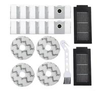 Accesorios de aspiradora robot para Ecovacs T50 Pro, kit de 17 piezas con bolsas de polvo de carbón activado de 4 L, paños de microfibra de precisión