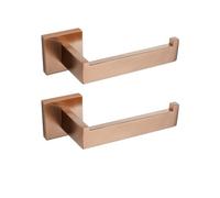 Accesorios de baño de Oro Rosa Cepillado Accesorios de baño Cuadrados Soporte de Papel higiénico Soporte de Toalla Barra Gancho para Bata Toallero, Soporte de Papel 2 Piezas, 1
