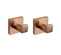 Accesorios de baño de Oro Rosa Cepillado Accesorios de baño Cuadrados Soporte de Papel higiénico Soporte para Toallas Barra Gancho para Bata Toallero, Gancho para Bata 2 Piezas, 1