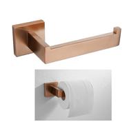 Accesorios de baño de Oro Rosa Cepillado Accesorios de baño Cuadrados Soporte de Papel higiénico Soporte de Toalla Barra Gancho para Bata Toallero, Soporte de Papel, 1