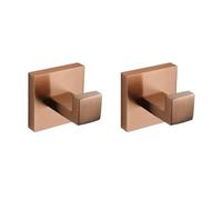 Accesorios de baño de Oro Rosa Cepillado Accesorios de baño Cuadrados Soporte de Papel higiénico Soporte de Toalla Barra Gancho para Bata Toallero, Gancho para Bata 2 Piezas