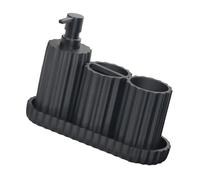 Accesorios de baño Juego de 4 con Soporte para cepillos de Dientes Dispensadores de jabón Bandeja de tocador Vasos Organizadores de encimera Accesorios de baño de Resina