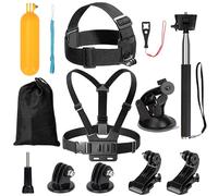 Accesorios de Cámara de Acción Kit 9-en-1, Arnés de Pecho + Arnés Banda Cabeza, compatibles con Gopro Hero 10/9/8/7/6/5/4 Insta360 dji SJCAM AKASO y Otras Soporte cámaras de acción