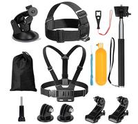 Accesorios de Cámara de Acción Kit 9-en-1, Arnés de Pecho + Arnés Banda Cabeza, compatibles con Gopro Hero 10/9/8/7/6/5/4 Insta360 dji SJCAM AKASO y Otras Soporte cámaras de acción