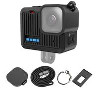 Accesorios de cámara PULUZ para GoPro HERO 2024, funda protectora de silicona, cubierta de interfaz lateral con correa para la muñeca y cubierta de lente