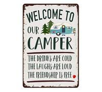 Accesorios de caravana para decoración interior de caravana, regalos para remolques de viaje, letreros de camping para camping, cosas geniales para un campista, letreros de bienvenida a nuestra