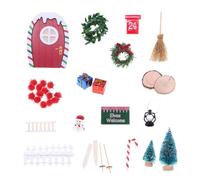 Accesorios de casa de muñecas con gnomos en miniatura y decoración de puerta de hadas, decoraciones de casas de muñecas de Navidad