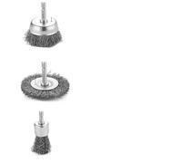 Accesorios de cepillos de alambre para taladro, Cepillo de rueda copa alambre 3/10 piezas 1/4 vástago hexagonal 0,012 acero al carbono grueso prensado(3pcs)