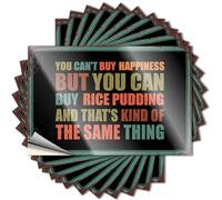 Accesorios de coche con texto en inglés "You Can't Buy Happiness But Can Rice Pudding Stickers Family Car Stickers Funny Bumper Stickers for Adulto (6 x 9 cm)