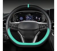 Accesorios De Coche En Forma D Cuero Microfibra Cubierta Embellecedora para Volante para Asiento para Arona FR 2017 2018 2019 2020 2021(Green)