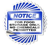 Accesorios de coche solo para almacenamiento de alimentos, no se permiten productos químicos, 10 calcomanías para parachoques para automóviles (6 x 9 cm)