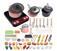 Accesorios De Cocina De Imitación Para | 71 Piezas Utensilios de Cocina Imitación Ollas y Estufas, con Juguetes de Cocina Sonidos - para Niñas de 3 a 8 Años para Aprender Pastelería p