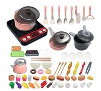 Accesorios de cocina genéricos de juguete para | 71 piezas de utensilios de cocina para juego de rol - con accesorios de cocina de juguete con efectos de sonido, para niñas y niños de 3 a 8 años